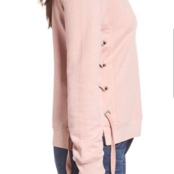 Sincerely Jules Harper Pink Lace Up Sweatshirt - Picture 6 of 12